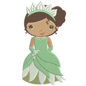 Looks like Princess Tiana Filled Machine Embroidery Design Digitized Pattern